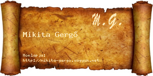 Mikita Gergő névjegykártya